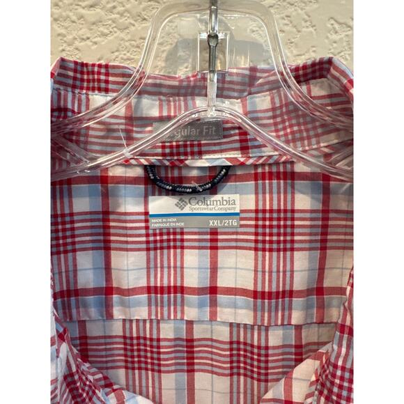 Men’s Columbia Plaid Short Sleeve Shirt Size XXL - Picture 2 of 4